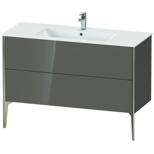 Duravit Xviu 48" x 23" x 19" Two Drawer Floorstanding Vanity Unit, Flannel Grey High Gloss Lacquer (XV44840B189)
