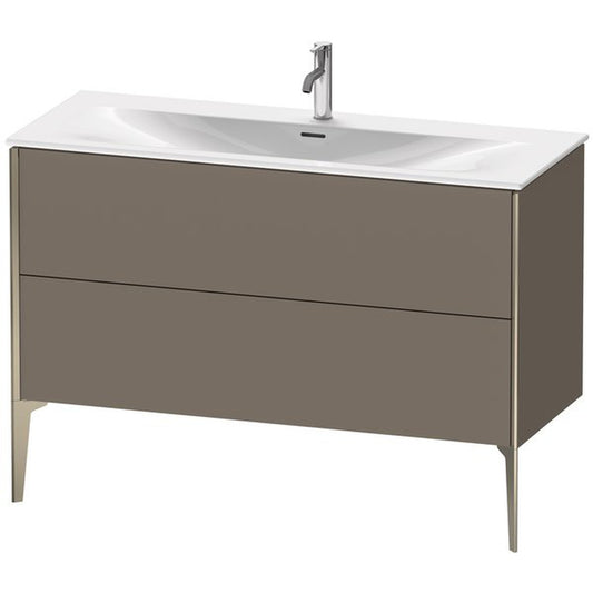 Duravit Xviu 48" x 23" x 19" Two Drawer Floorstanding Vanity Unit, Flannel Grey Satin Matt Lacquer (XV43040B190)