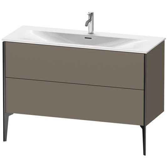 Duravit Xviu 48" x 23" x 19" Two Drawer Floorstanding Vanity Unit, Flannel Grey Satin Matt Lacquer (XV43040B290)