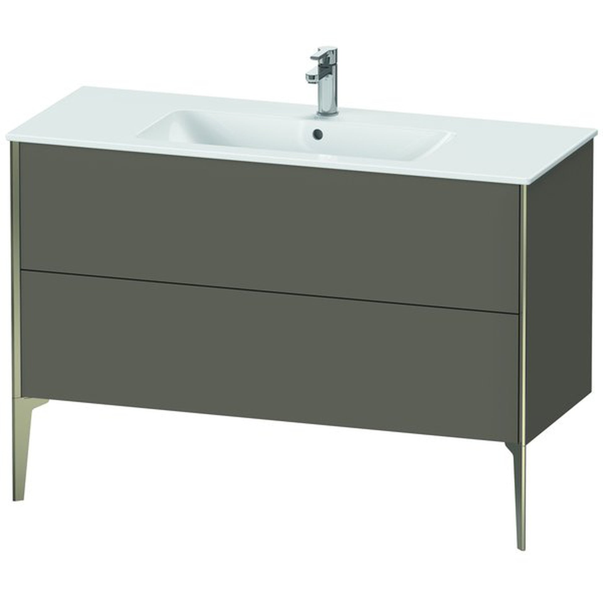Duravit Xviu 48" x 23" x 19" Two Drawer Floorstanding Vanity Unit, Flannel Grey Satin Matt Lacquer (XV44840B190)