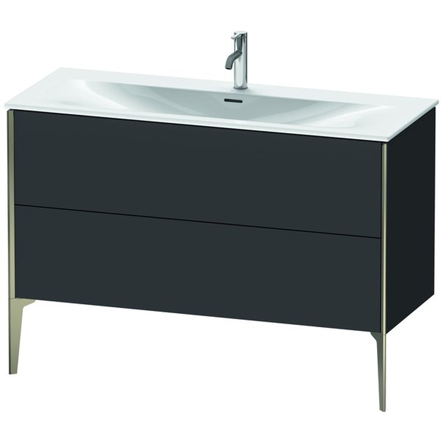 Duravit Xviu 48" x 23" x 19" Two Drawer Floorstanding Vanity Unit, Graphite Super Matt (XV43040B180)