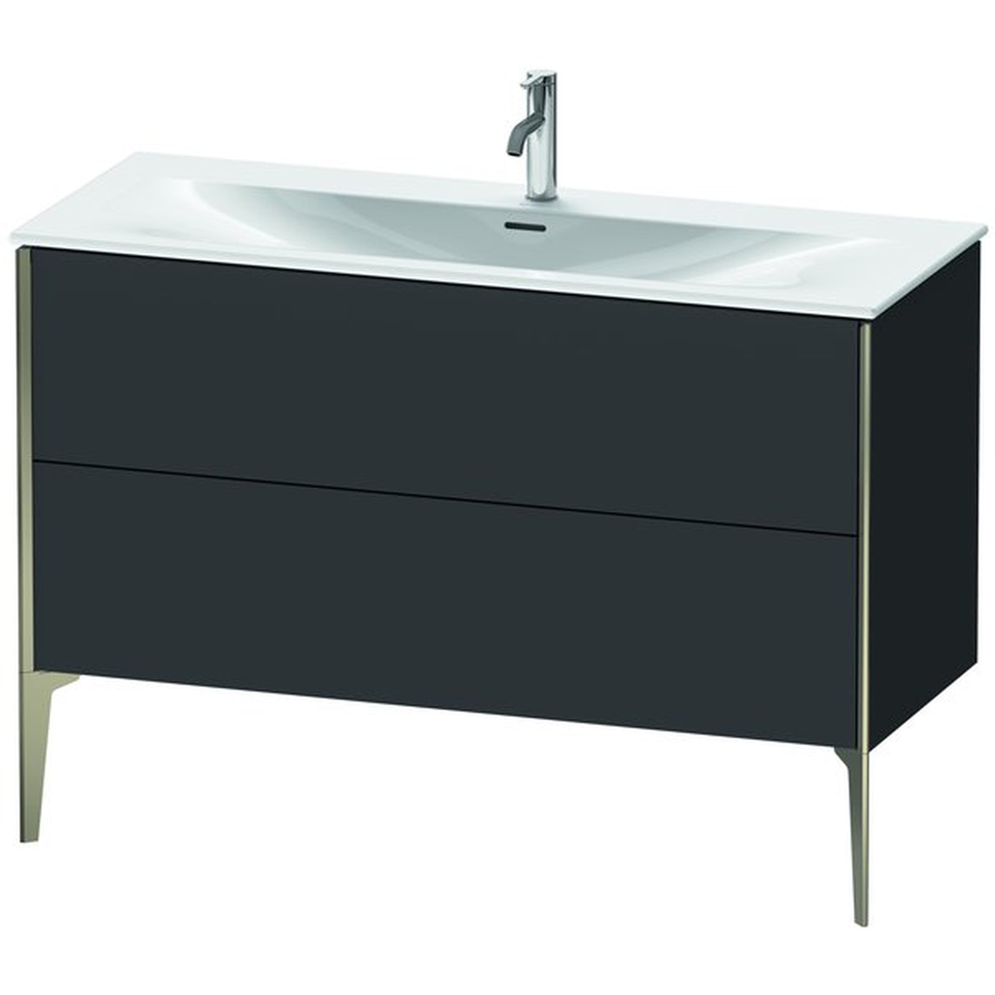 Duravit Xviu 48" x 23" x 19" Two Drawer Floorstanding Vanity Unit, Graphite Super Matt (XV43040B180)