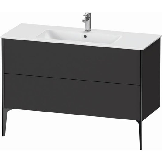 Duravit Xviu 48" x 23" x 19" Two Drawer Floorstanding Vanity Unit, Graphite Super Matt (XV44840B280)