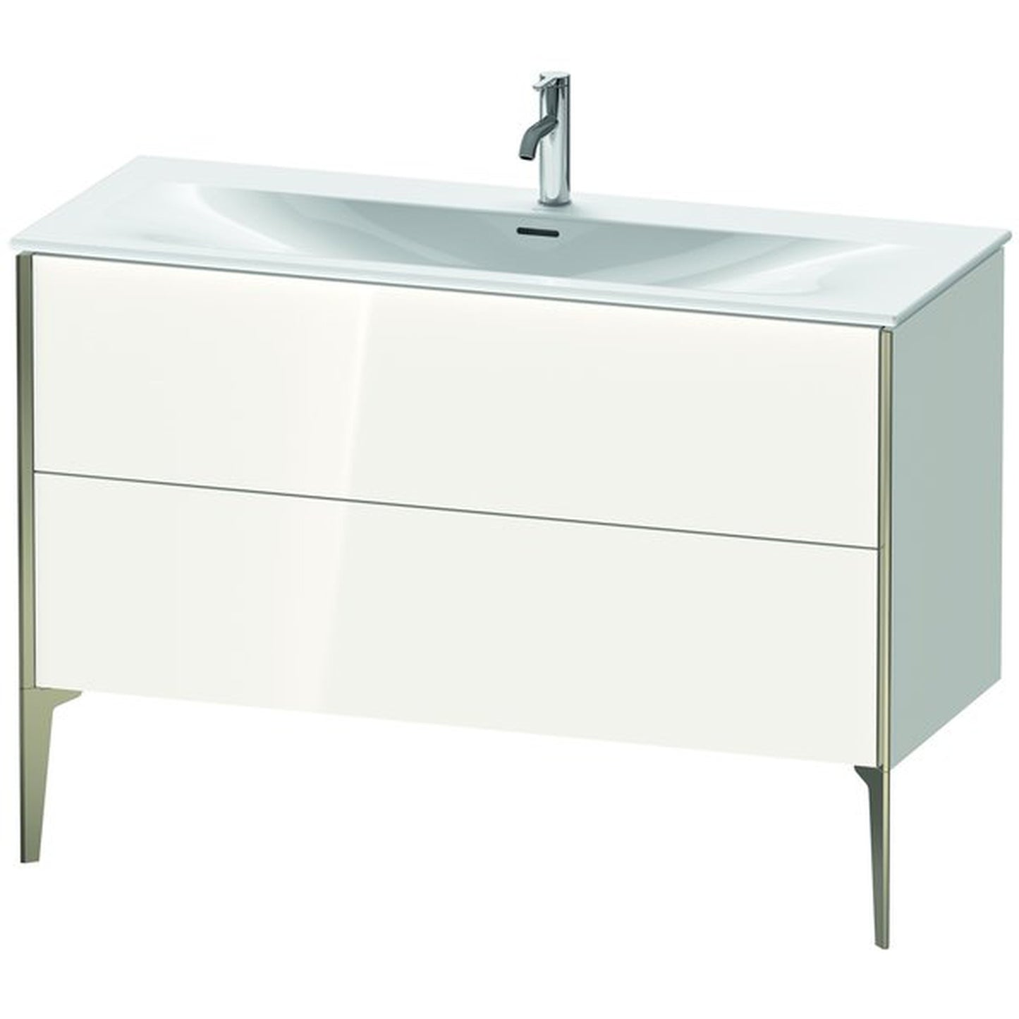 Duravit Xviu 48" x 23" x 19" Two Drawer Floorstanding Vanity Unit, White High Gloss Lacquer (XV43040B185)