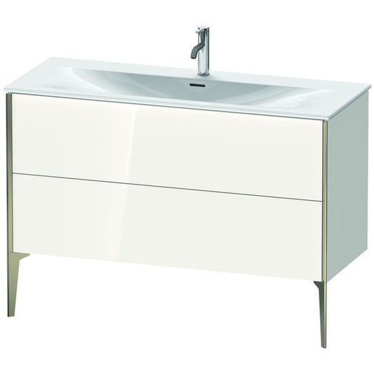 Duravit Xviu 48" x 23" x 19" Two Drawer Floorstanding Vanity Unit, White High Gloss Lacquer (XV43040B185)