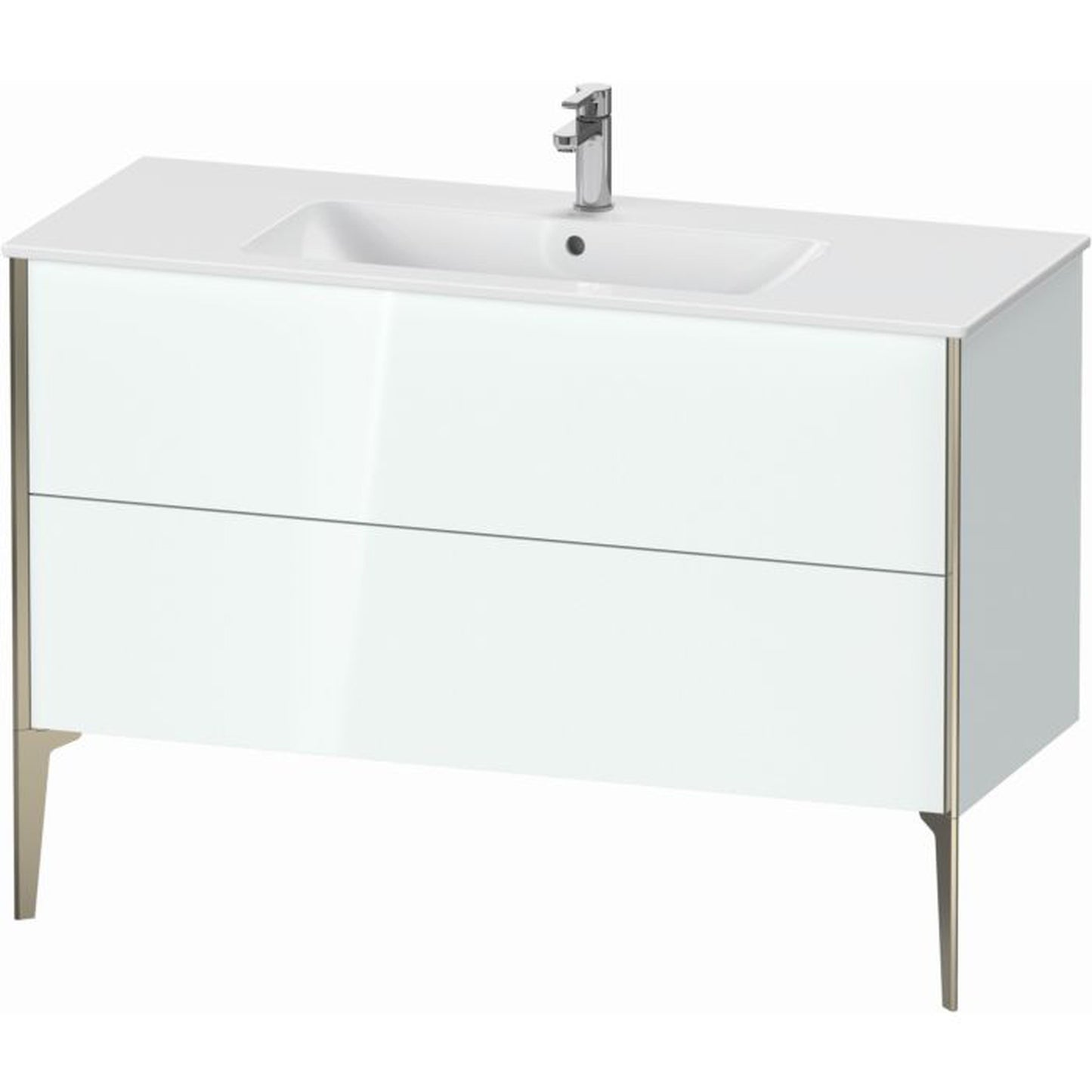 Duravit Xviu 48" x 23" x 19" Two Drawer Floorstanding Vanity Unit, White High Gloss Lacquer (XV44840B185)