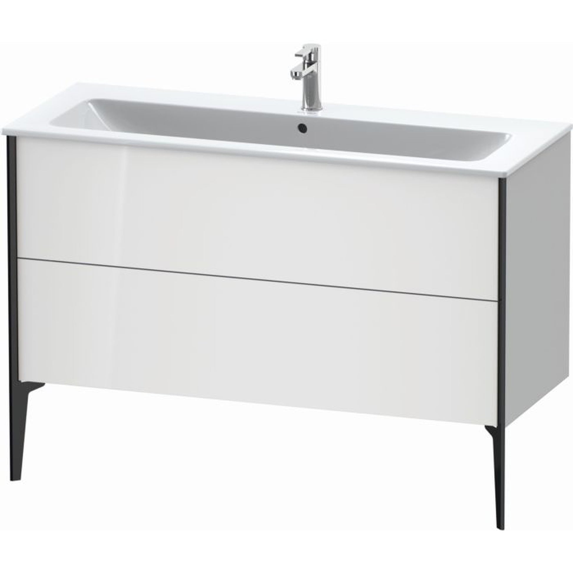 Duravit Xviu 48" x 23" x 19" Two Drawer Floorstanding Vanity Unit, White High Gloss Lacquer (XV44840B285)
