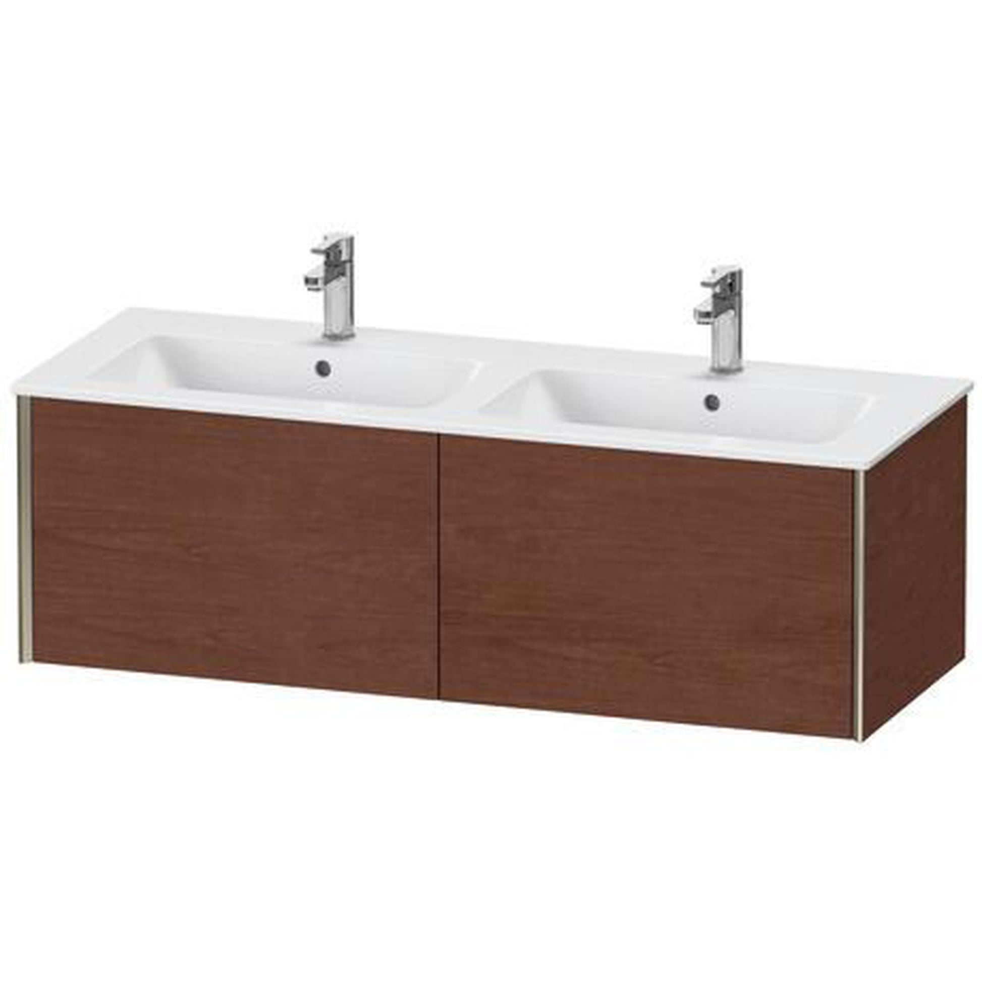 Duravit Xviu 50" x 16" x 19" Two Drawer Wall-Mount Vanity Unit, American Walnut (XV40290B113)