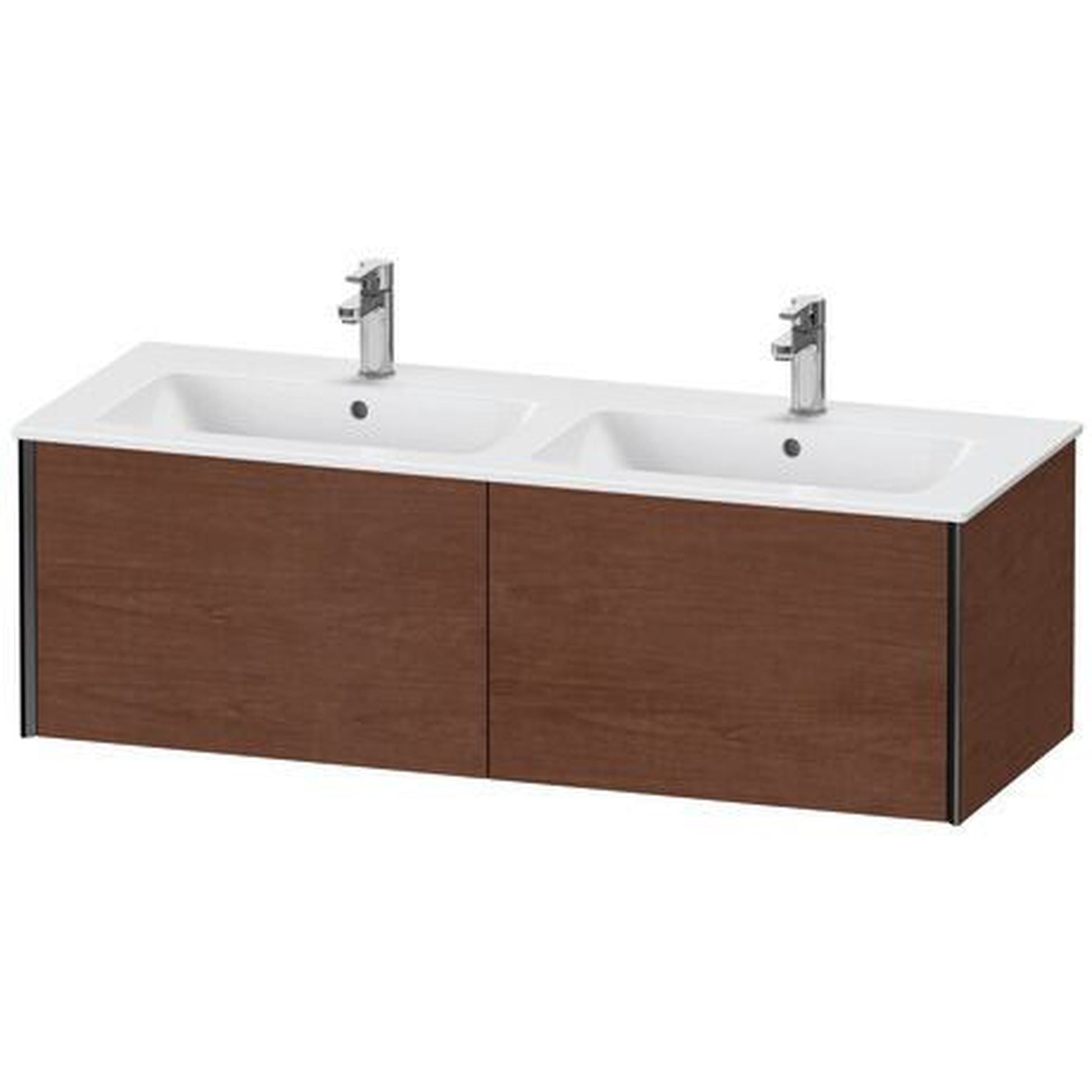 Duravit Xviu 50" x 16" x 19" Two Drawer Wall-Mount Vanity Unit, American Walnut (XV40290B213)