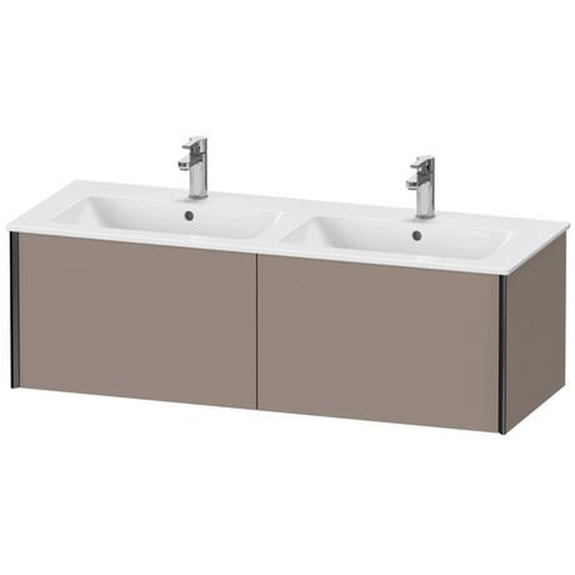 Duravit Xviu 50" x 16" x 19" Two Drawer Wall-Mount Vanity Unit, Basalt Matt (XV40290B243)