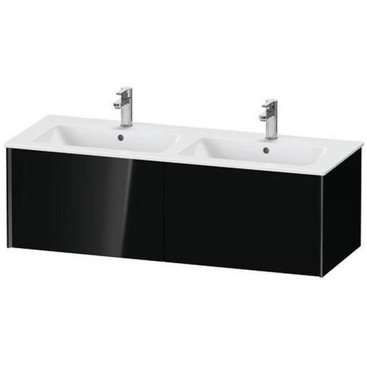 Duravit Xviu 50" x 16" x 19" Two Drawer Wall-Mount Vanity Unit, Black High Gloss Lacquer (XV40290B240)