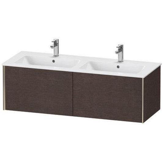Duravit Xviu 50" x 16" x 19" Two Drawer Wall-Mount Vanity Unit, Brushed Dark Oak Real Wood Veneer (XV40290B172)