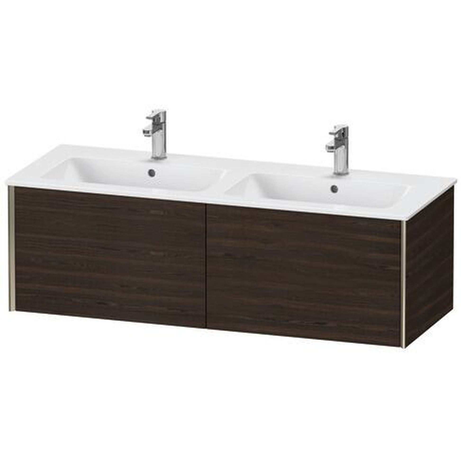 Duravit Xviu 50" x 16" x 19" Two Drawer Wall-Mount Vanity Unit, Brushed Walnut Real Wood Veneer (XV40290B169)