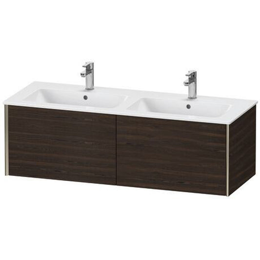 Duravit Xviu 50" x 16" x 19" Two Drawer Wall-Mount Vanity Unit, Brushed Walnut Real Wood Veneer (XV40290B169)