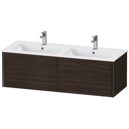 Duravit Xviu 50" x 16" x 19" Two Drawer Wall-Mount Vanity Unit, Brushed Walnut Real Wood Veneer (XV40290B269)
