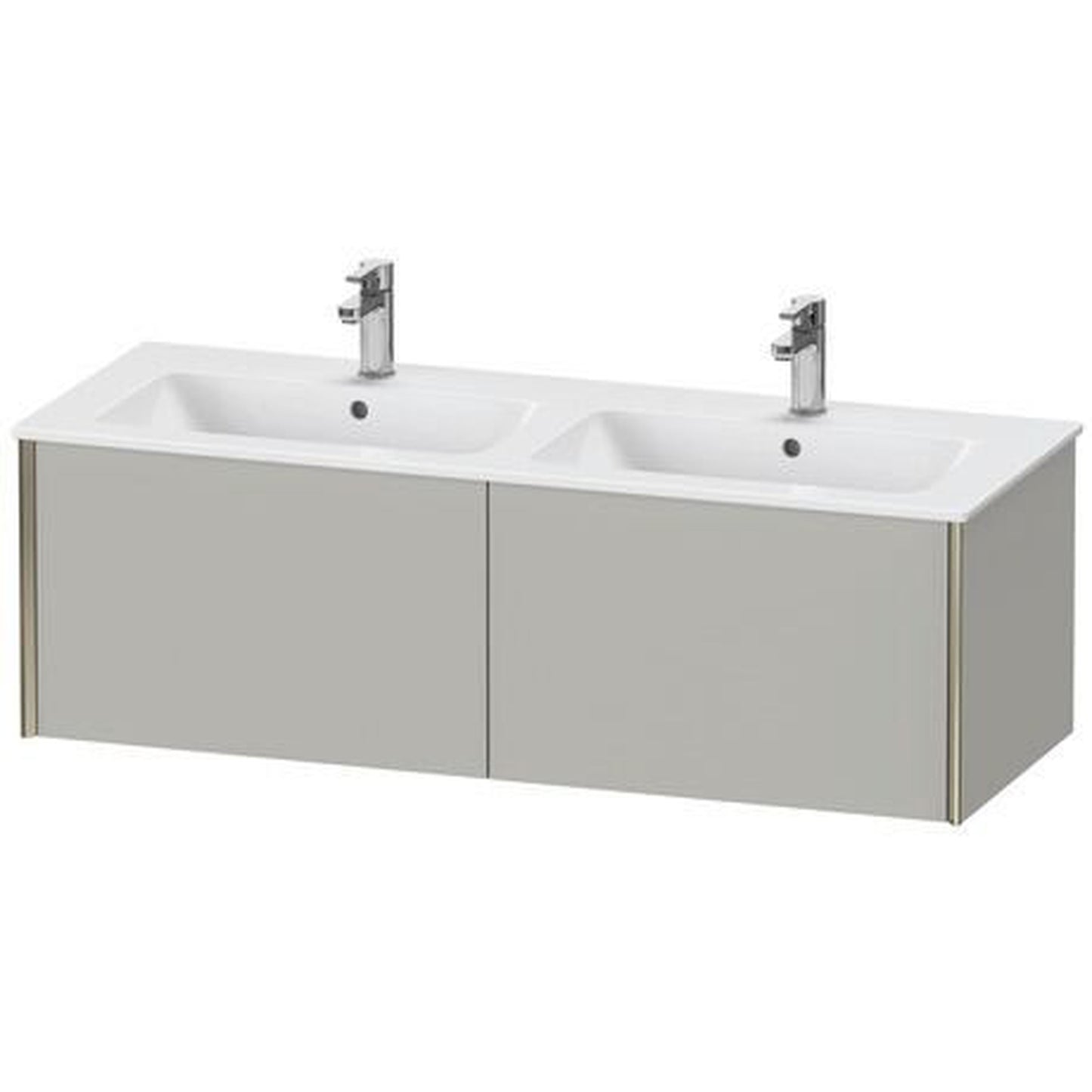 Duravit Xviu 50" x 16" x 19" Two Drawer Wall-Mount Vanity Unit, Concrete Grey Matt (XV40290B107)