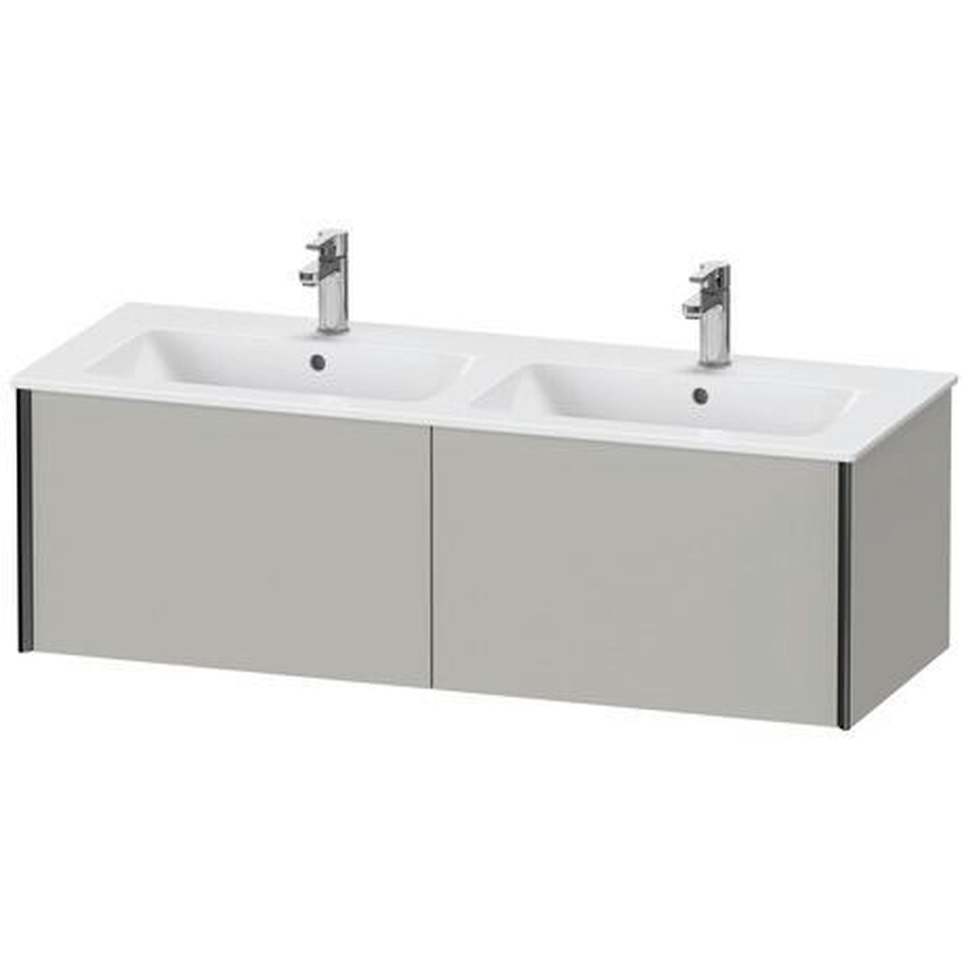 Duravit Xviu 50" x 16" x 19" Two Drawer Wall-Mount Vanity Unit, Concrete Grey Matt (XV40290B207)