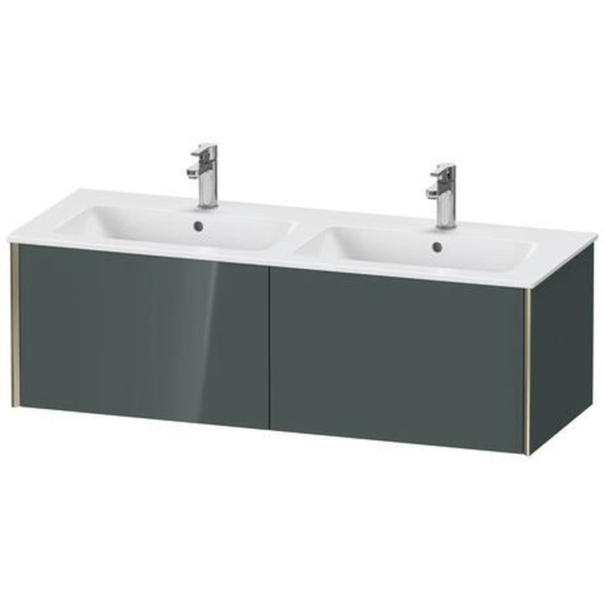 Duravit Xviu 50" x 16" x 19" Two Drawer Wall-Mount Vanity Unit, Dolomiti Grey High Gloss Lacquer (XV40290B138)