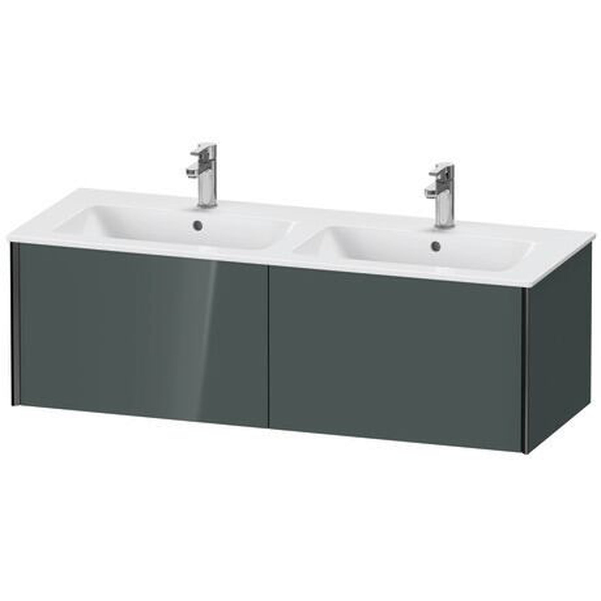 Duravit Xviu 50" x 16" x 19" Two Drawer Wall-Mount Vanity Unit, Dolomiti Grey High Gloss Lacquer (XV40290B238)