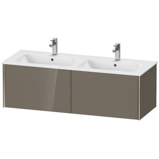 Duravit Xviu 50" x 16" x 19" Two Drawer Wall-Mount Vanity Unit, Flannel Grey High Gloss Lacquer (XV40290B189)