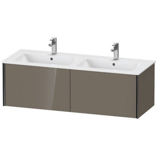 Duravit Xviu 50" x 16" x 19" Two Drawer Wall-Mount Vanity Unit, Flannel Grey High Gloss Lacquer (XV40290B289)