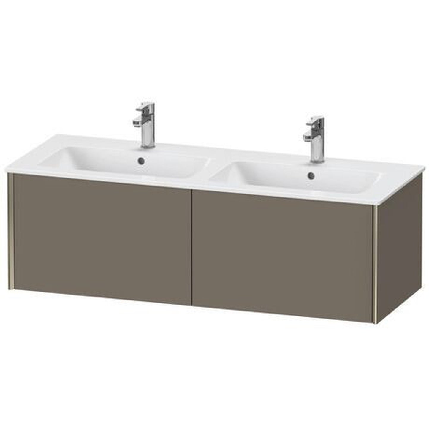 Duravit Xviu 50" x 16" x 19" Two Drawer Wall-Mount Vanity Unit, Flannel Grey Satin Matt Lacquer (XV40290B190)
