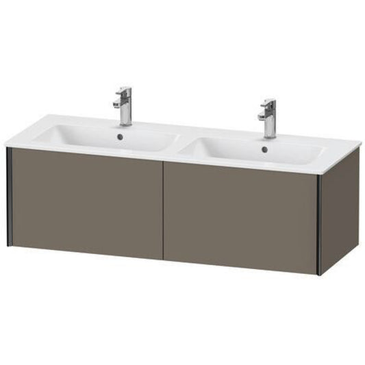 Duravit Xviu 50" x 16" x 19" Two Drawer Wall-Mount Vanity Unit, Flannel Grey Satin Matt Lacquer (XV40290B290)