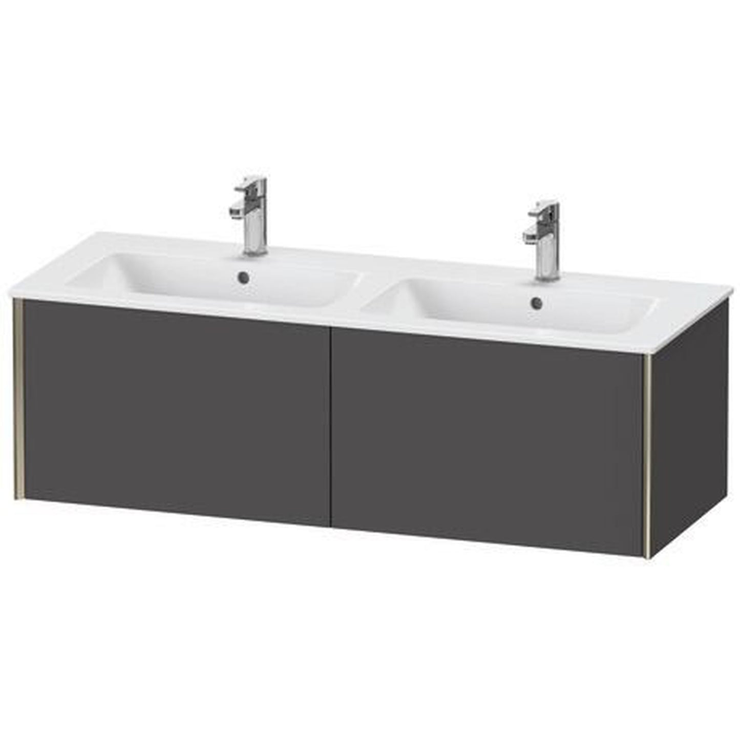 Duravit Xviu 50" x 16" x 19" Two Drawer Wall-Mount Vanity Unit, Graphite Matt (XV40290B149)