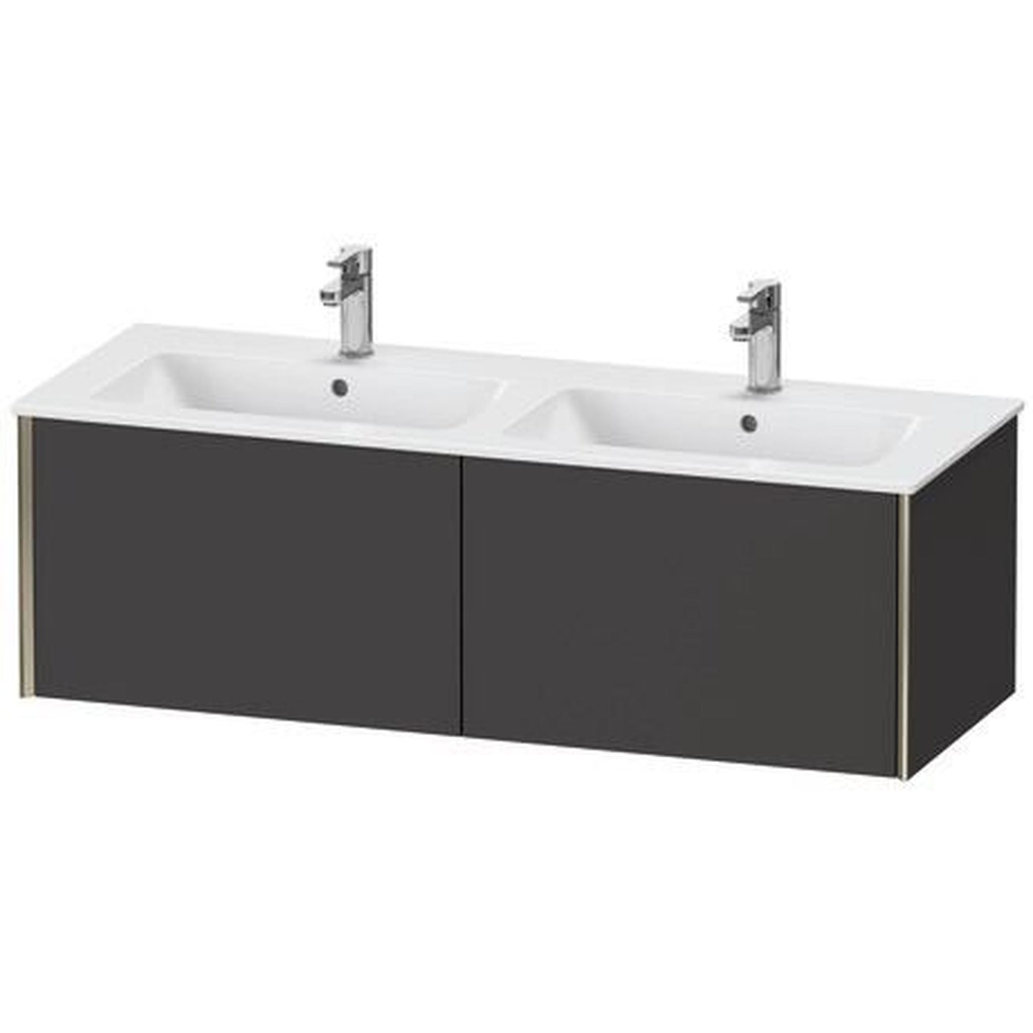 Duravit Xviu 50" x 16" x 19" Two Drawer Wall-Mount Vanity Unit, Graphite Super Matt (XV40290B180)