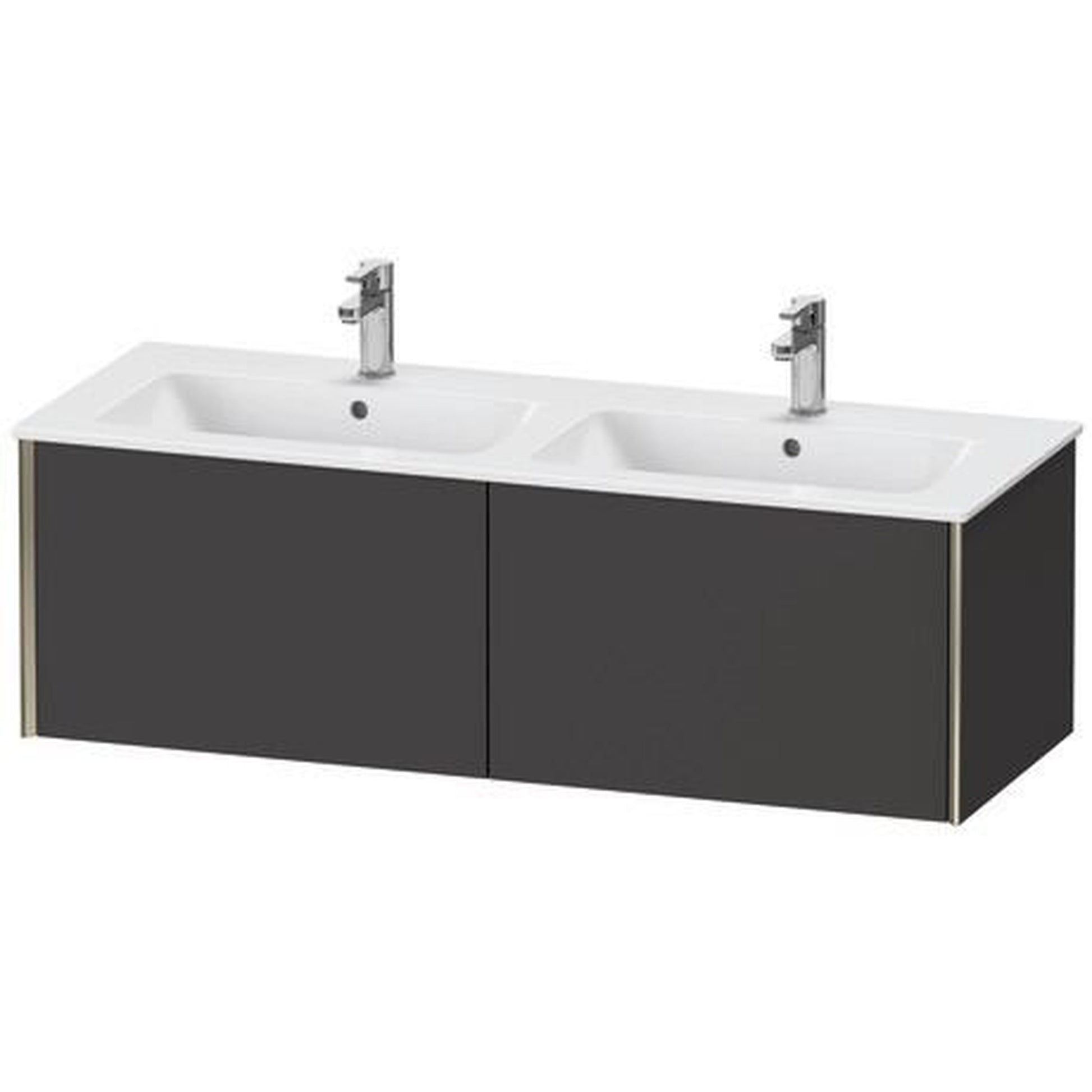 Duravit Xviu 50" x 16" x 19" Two Drawer Wall-Mount Vanity Unit, Graphite Super Matt (XV40290B180)