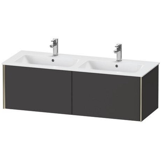 Duravit Xviu 50" x 16" x 19" Two Drawer Wall-Mount Vanity Unit, Graphite Super Matt (XV40290B180)