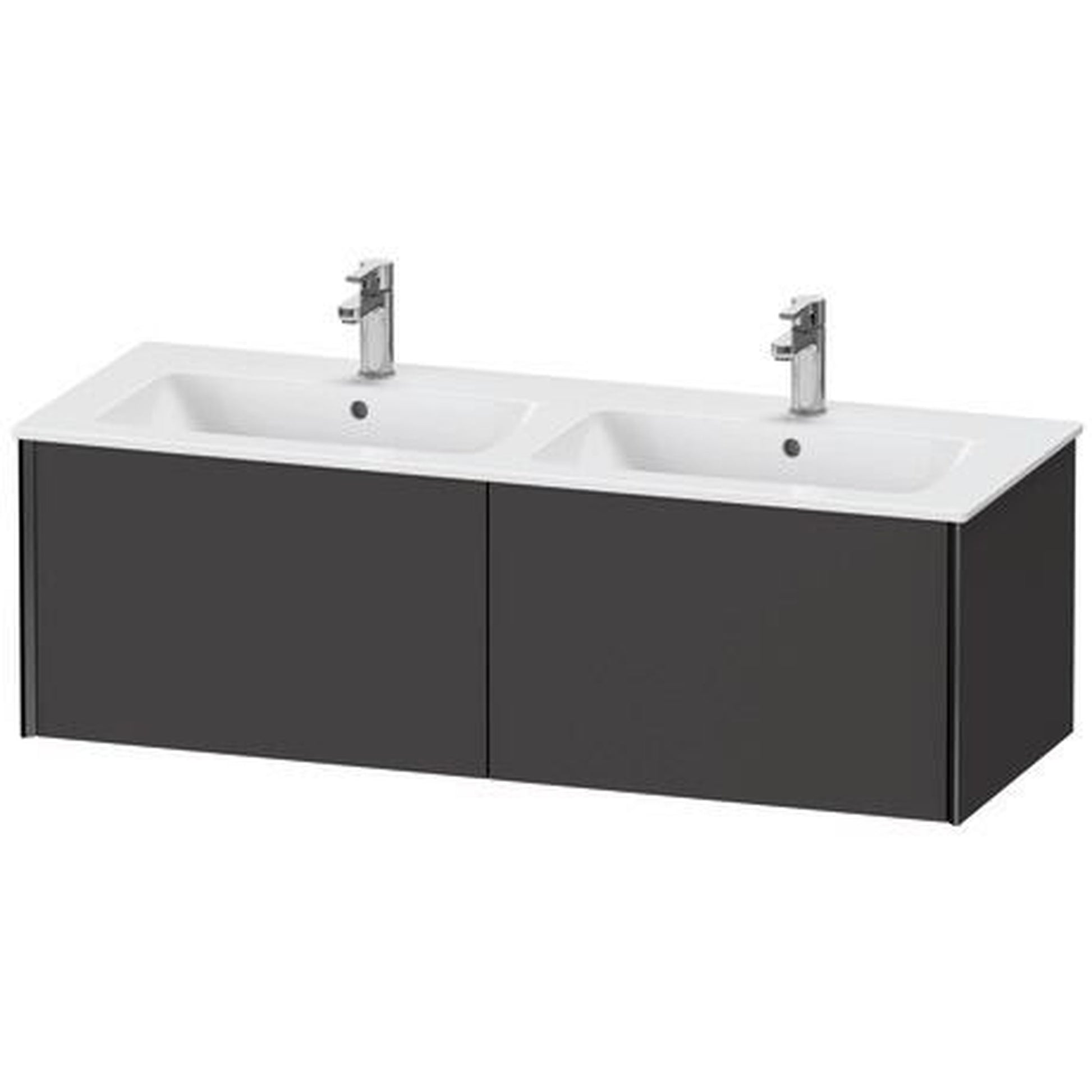Duravit Xviu 50" x 16" x 19" Two Drawer Wall-Mount Vanity Unit, Graphite Super Matt (XV40290B280)