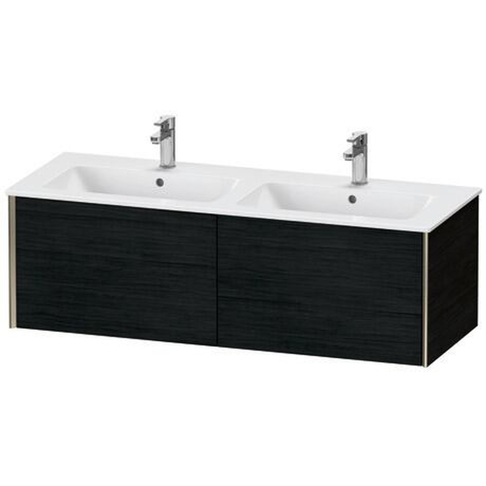 Duravit Xviu 50" x 16" x 19" Two Drawer Wall-Mount Vanity Unit, Oak Black (XV40290B116)