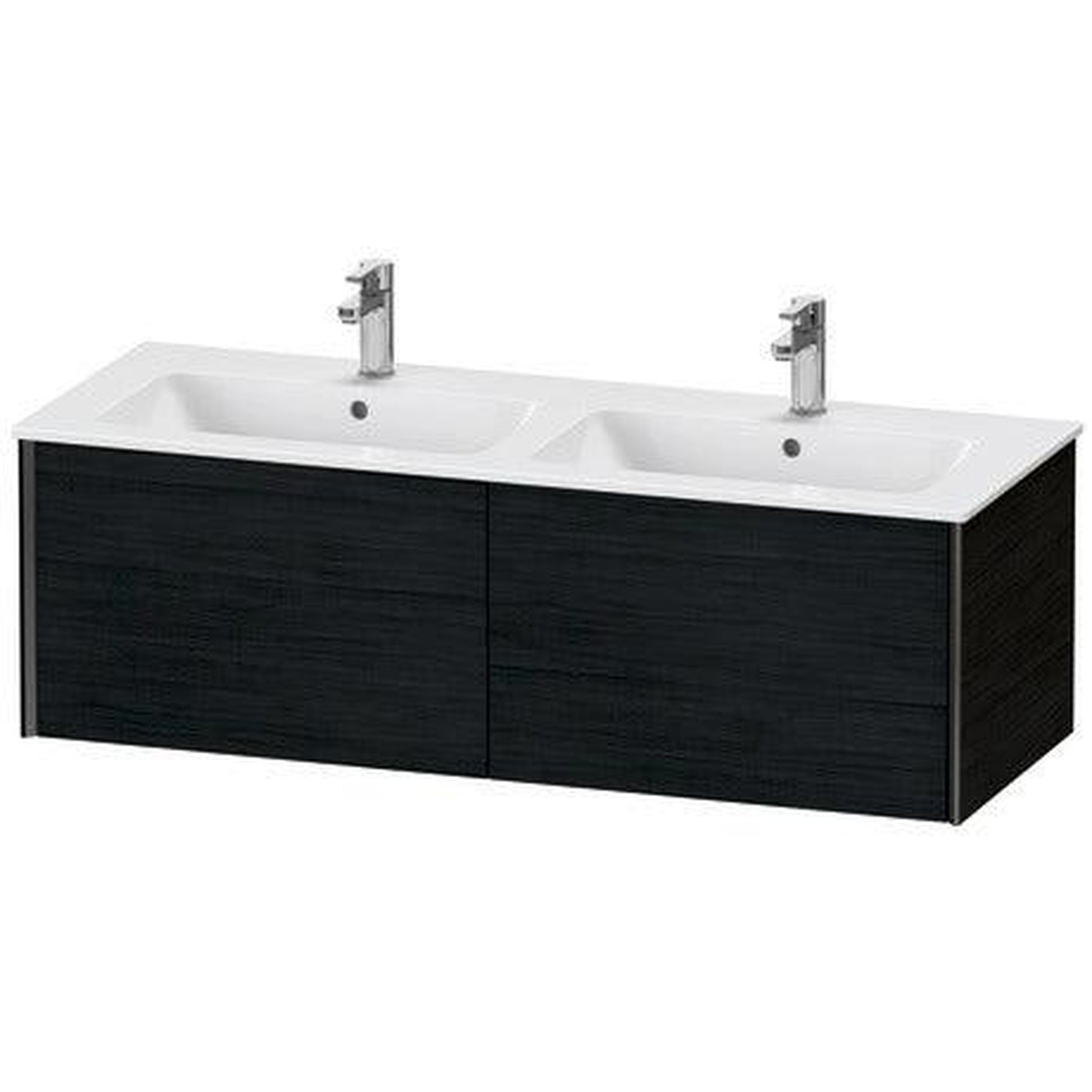 Duravit Xviu 50" x 16" x 19" Two Drawer Wall-Mount Vanity Unit, Oak Black (XV40290B216)