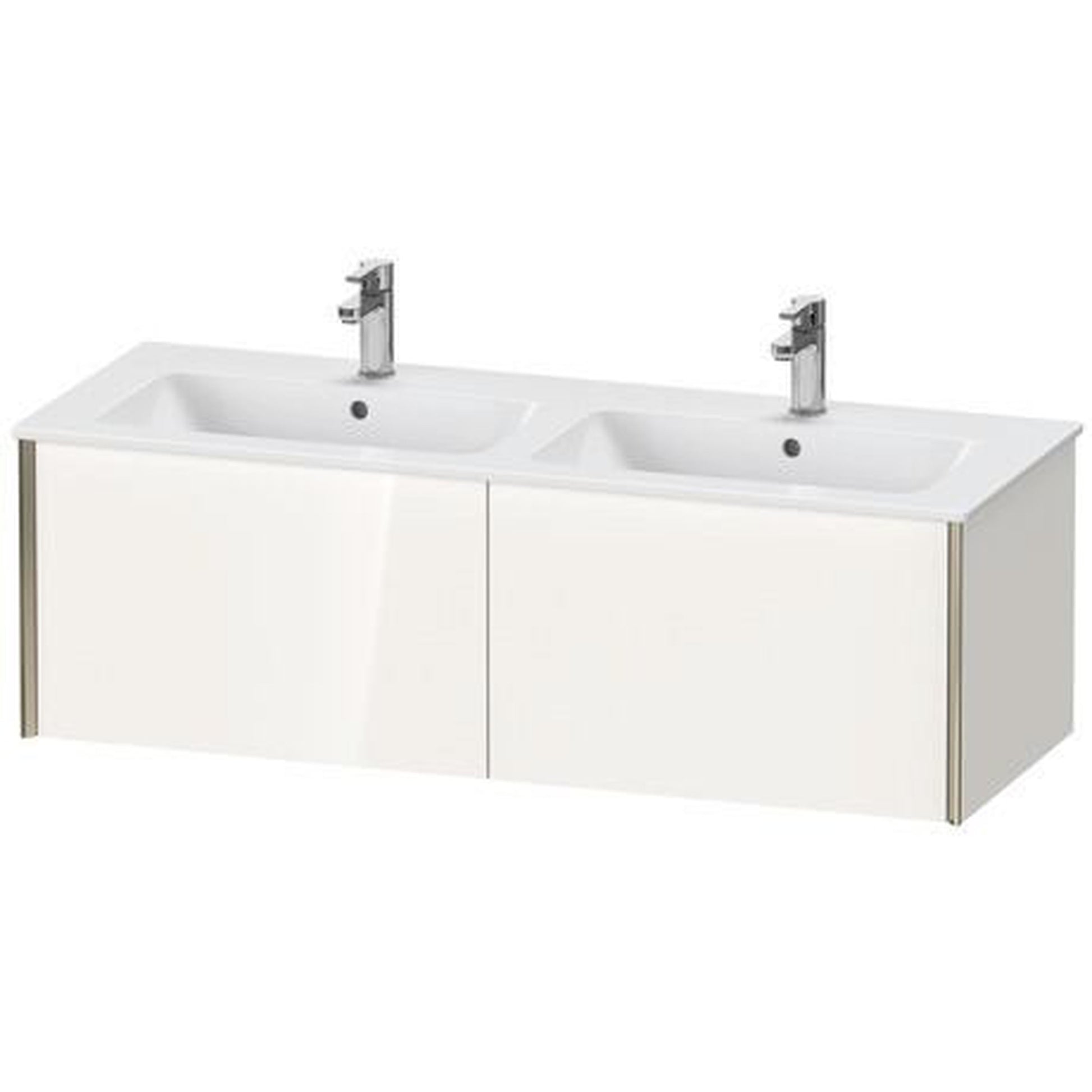 Duravit Xviu 50" x 16" x 19" Two Drawer Wall-Mount Vanity Unit, White High Gloss (XV40290B122)