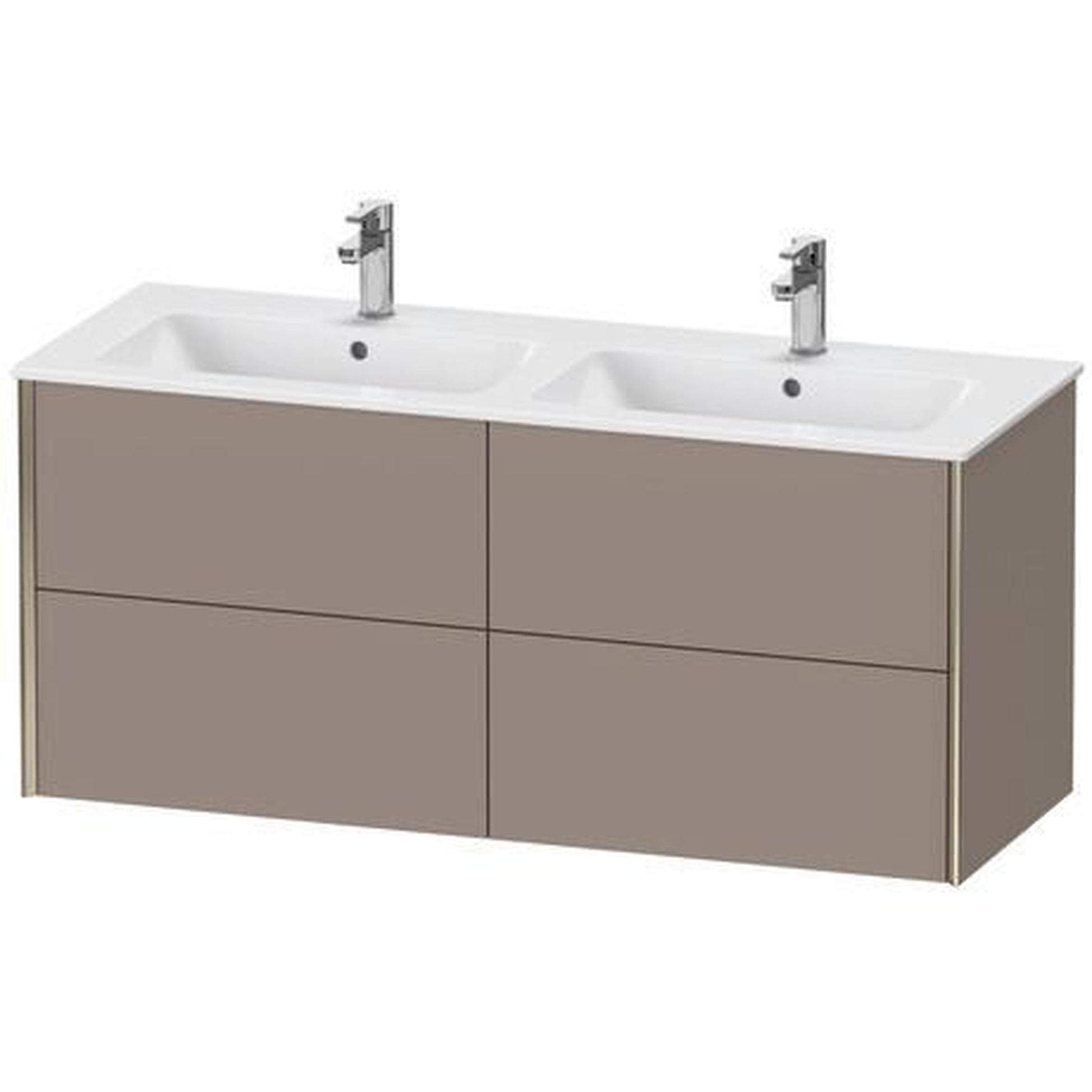 Duravit Xviu 50" x 22" x 19" Four Drawer Wall-Mount Vanity Unit, Basalt Matt (XV41290B143)