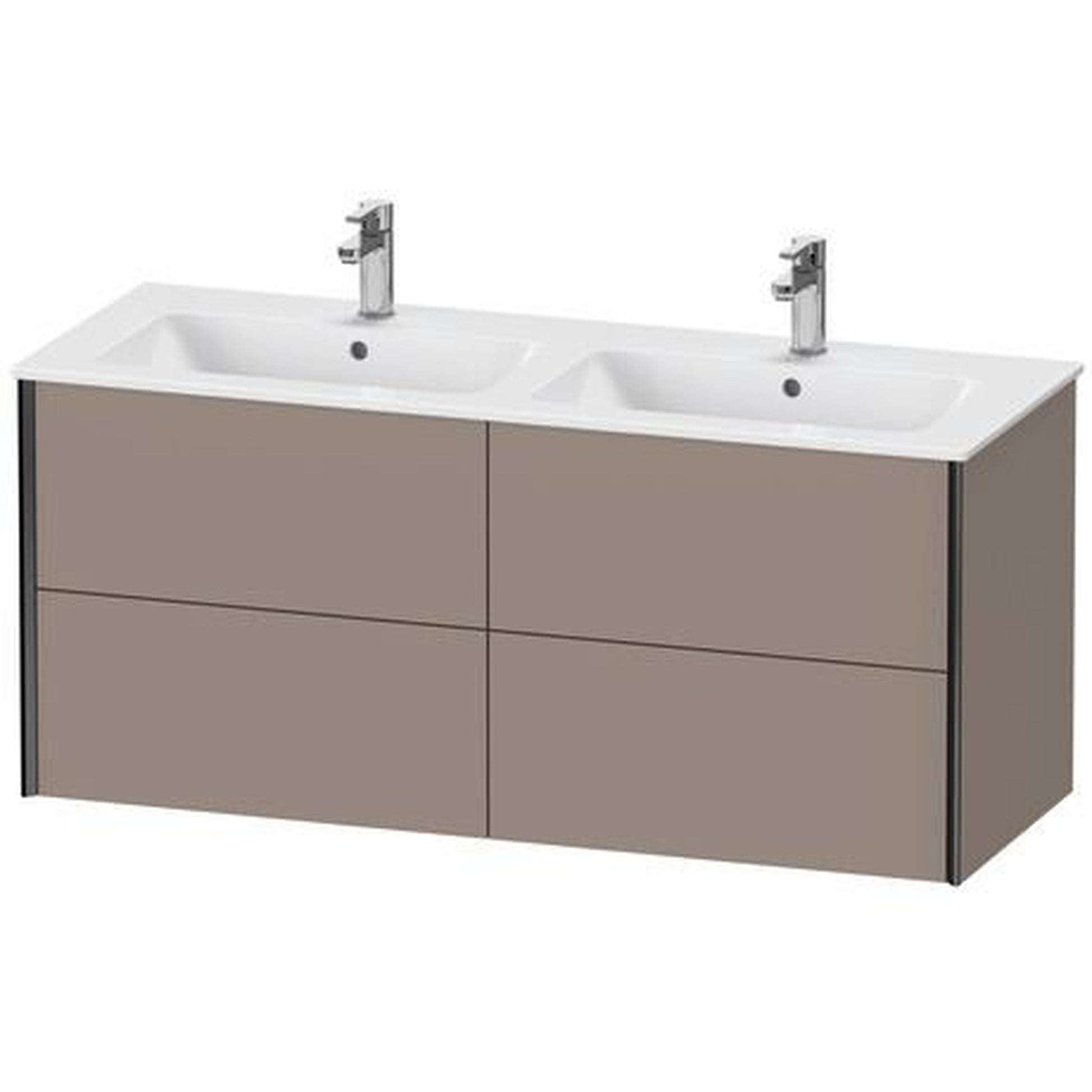 Duravit Xviu 50" x 22" x 19" Four Drawer Wall-Mount Vanity Unit, Basalt Matt (XV41290B243)