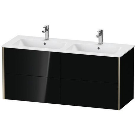Duravit Xviu 50" x 22" x 19" Four Drawer Wall-Mount Vanity Unit, Black High Gloss Lacquer (XV41290B140)