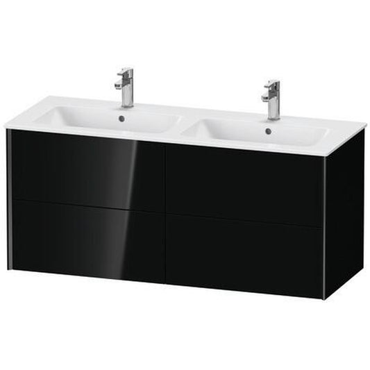 Duravit Xviu 50" x 22" x 19" Four Drawer Wall-Mount Vanity Unit, Black High Gloss Lacquer (XV41290B240)