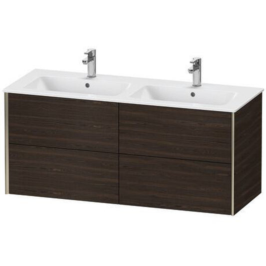 Duravit Xviu 50" x 22" x 19" Four Drawer Wall-Mount Vanity Unit, Brushed Walnut Real Wood Veneer (XV41290B169)