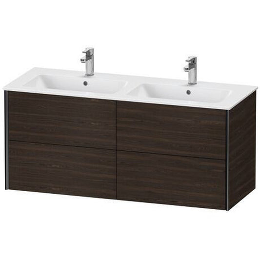 Duravit Xviu 50" x 22" x 19" Four Drawer Wall-Mount Vanity Unit, Brushed Walnut Real Wood Veneer (XV41290B269)