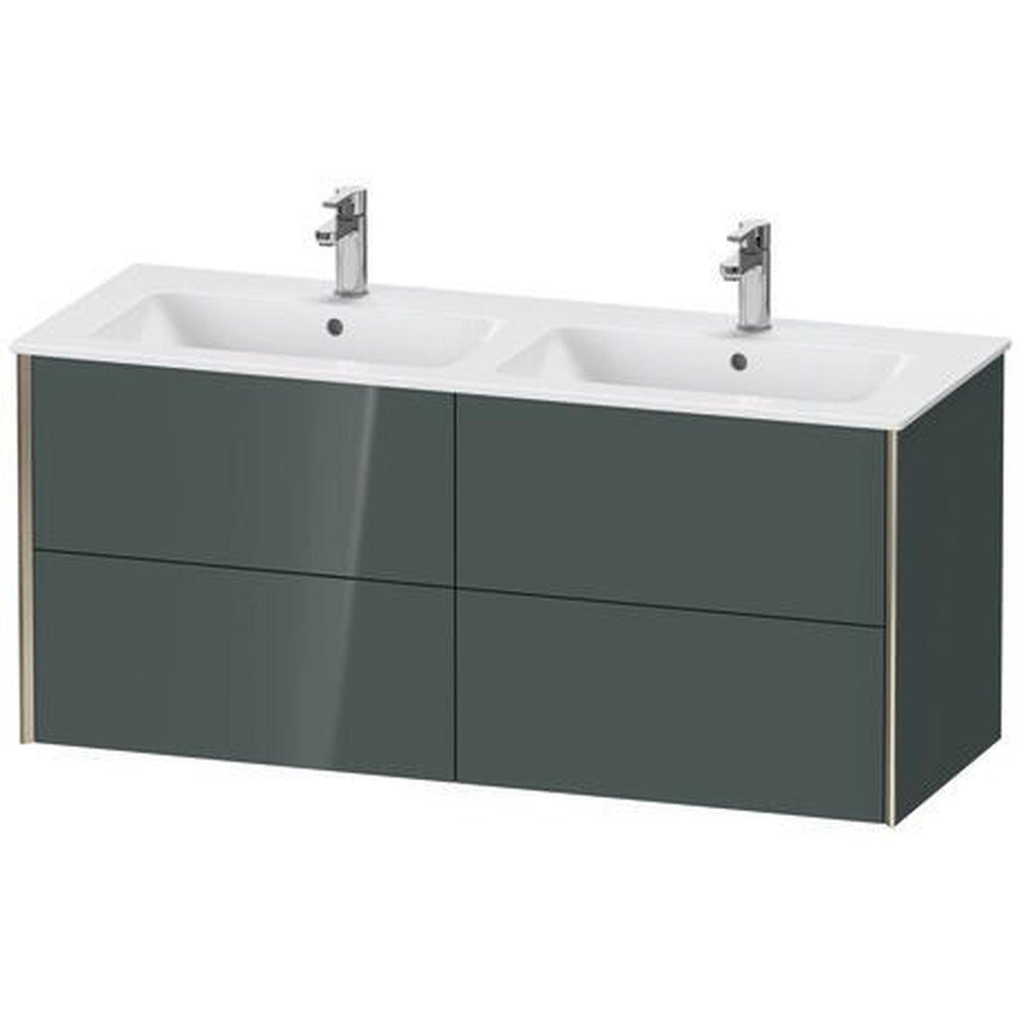 Duravit Xviu 50" x 22" x 19" Four Drawer Wall-Mount Vanity Unit, Dolomiti Grey High Gloss Lacquer (XV41290B138)