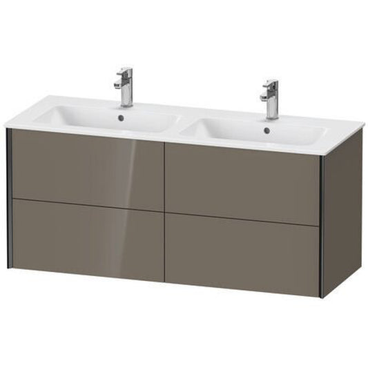 Duravit Xviu 50" x 22" x 19" Four Drawer Wall-Mount Vanity Unit, Flannel Grey High Gloss Lacquer (XV41290B289)