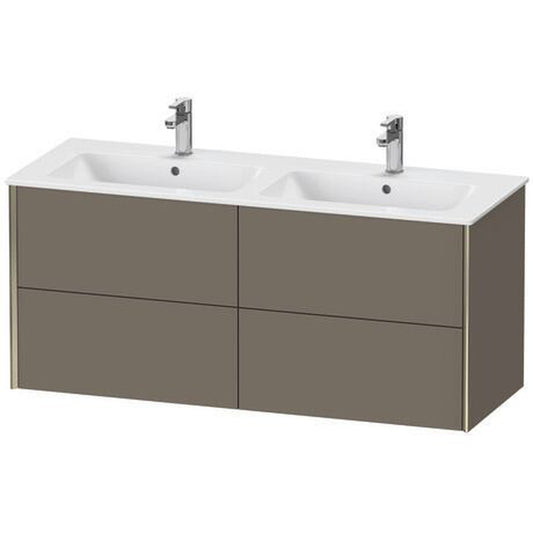 Duravit Xviu 50" x 22" x 19" Four Drawer Wall-Mount Vanity Unit, Flannel Grey Satin Matt Lacquer (XV41290B190)