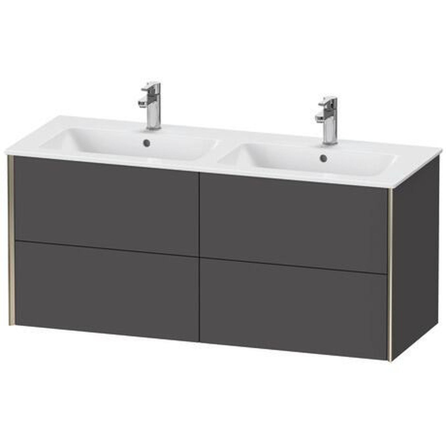 Duravit Xviu 50" x 22" x 19" Four Drawer Wall-Mount Vanity Unit, Graphite Matt (XV41290B149)
