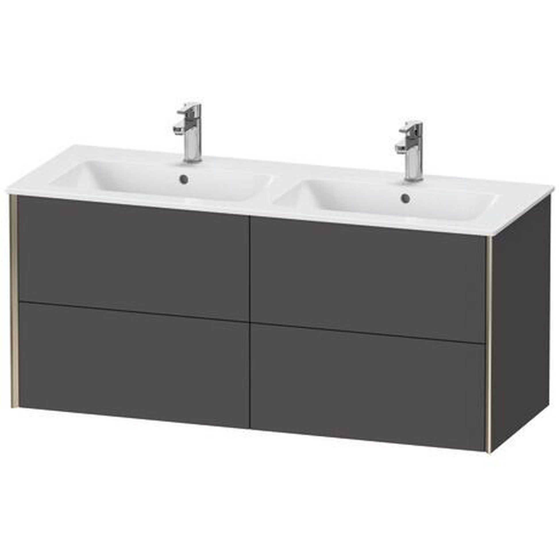 Duravit Xviu 50" x 22" x 19" Four Drawer Wall-Mount Vanity Unit, Graphite Matt (XV41290B149)