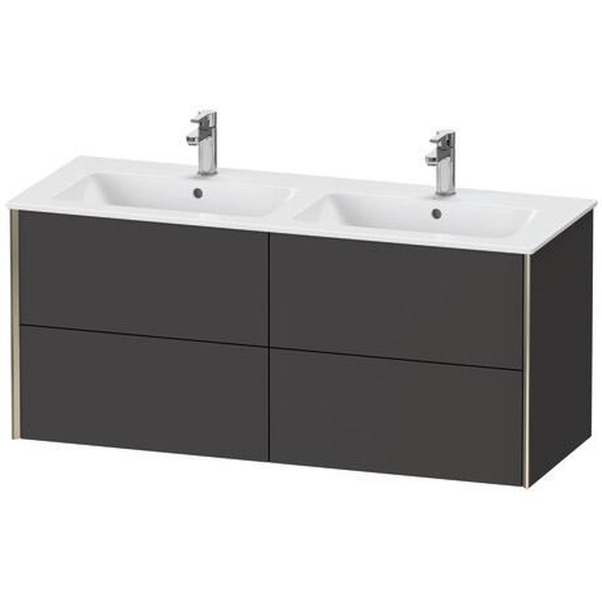 Duravit Xviu 50" x 22" x 19" Four Drawer Wall-Mount Vanity Unit, Graphite Super Matt (XV41290B180)