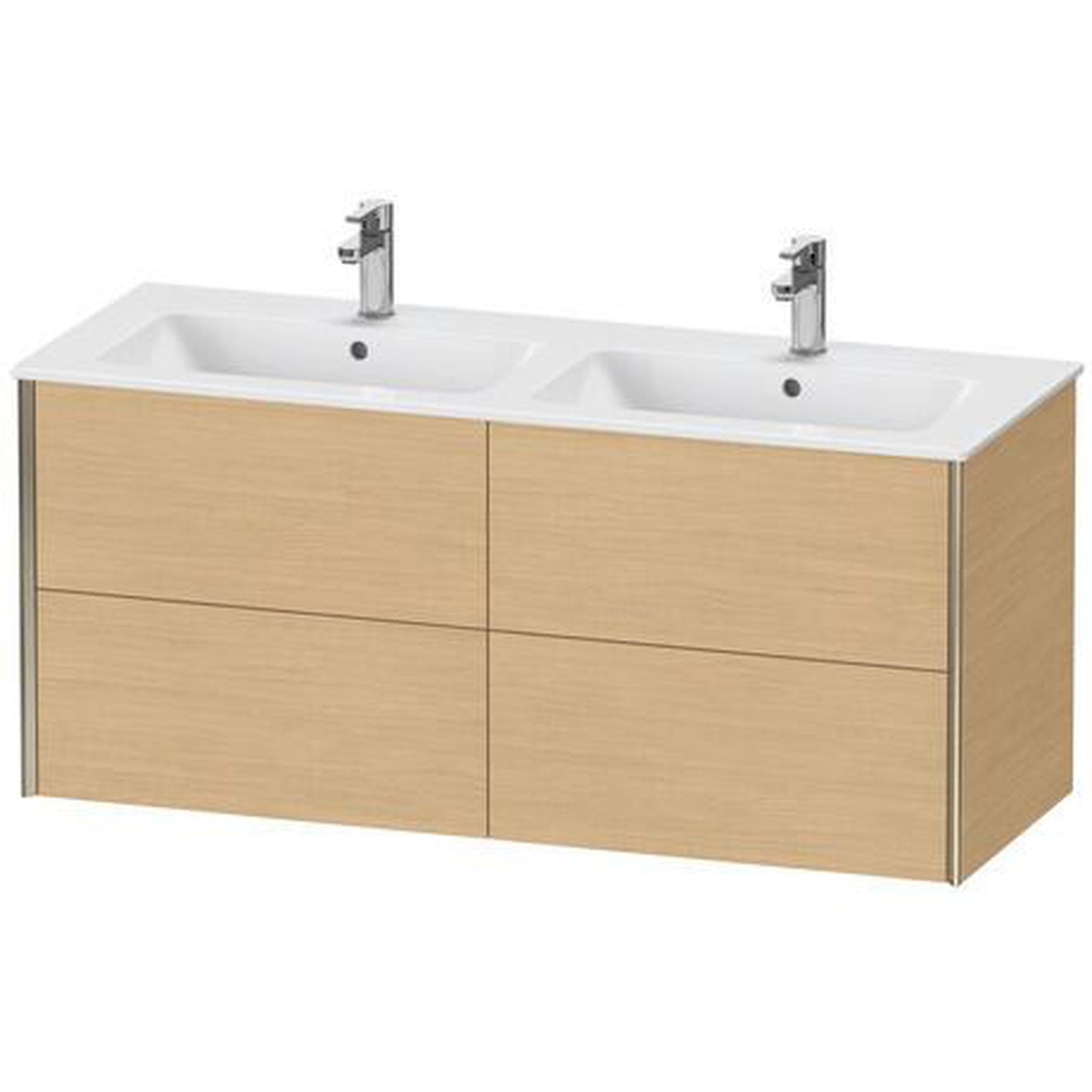 Duravit Xviu 50" x 22" x 19" Four Drawer Wall-Mount Vanity Unit, Natural Oak (XV41290B130)