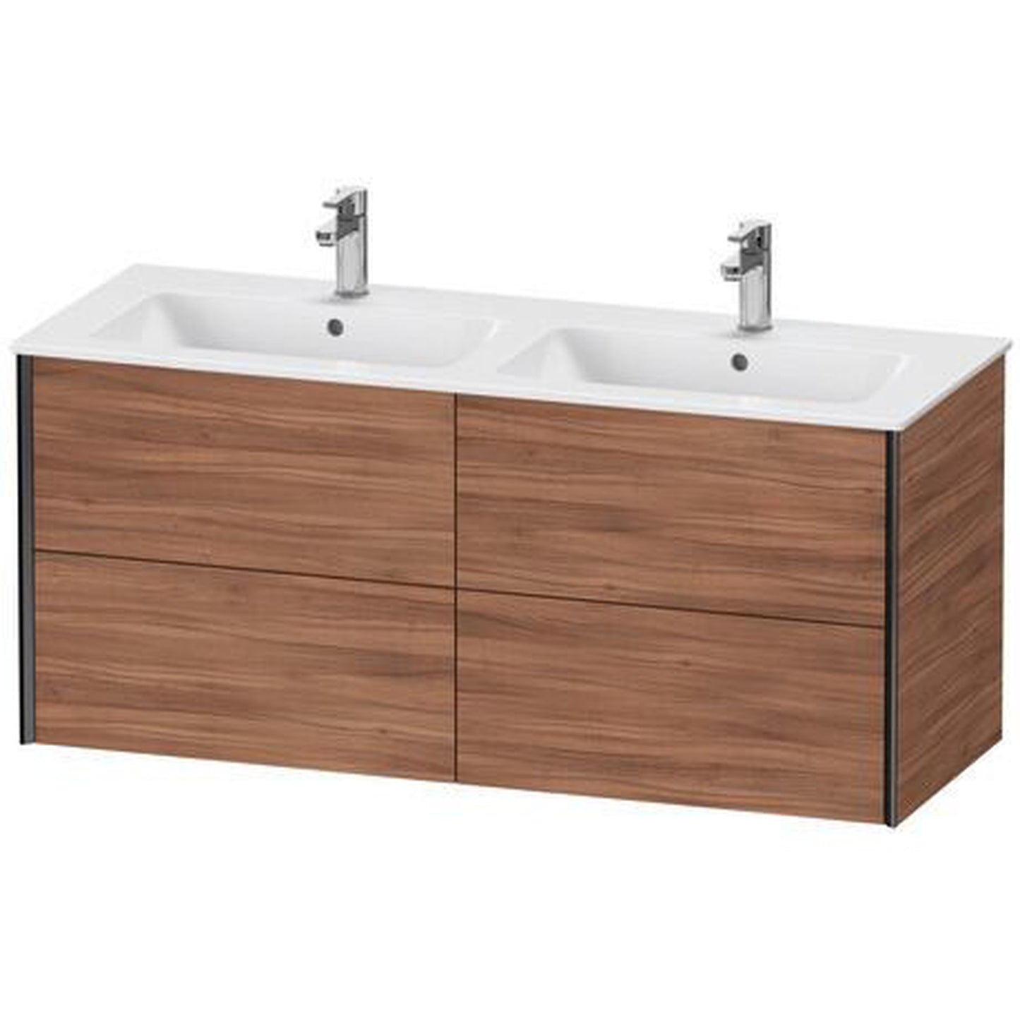Duravit Xviu 50" x 22" x 19" Four Drawer Wall-Mount Vanity Unit, Natural Walnut (XV41290B279)