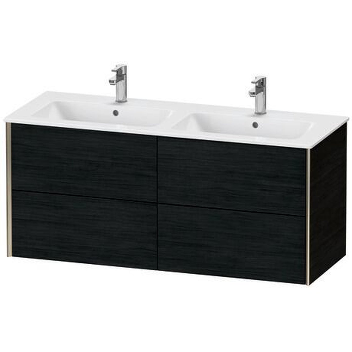 Duravit Xviu 50" x 22" x 19" Four Drawer Wall-Mount Vanity Unit, Oak Black (XV41290B116)